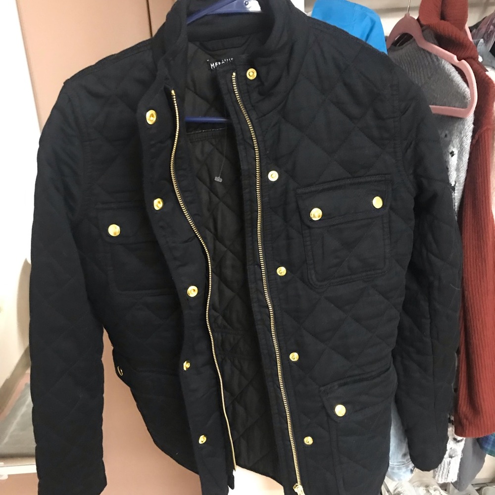 Black quilted jcrew spring jacket